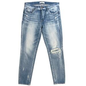 Moussy Vintage Women’s Ridgewood Distressed Skinny Japanese Denim Jeans Size 28
